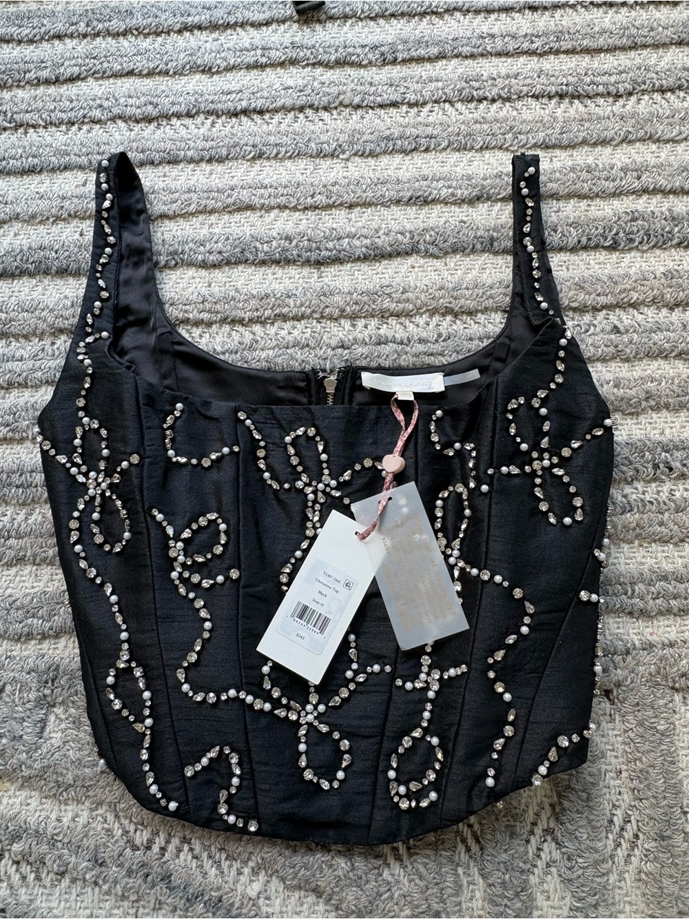 Loveshackdancy Beaded Black Women's corset top Unworn
